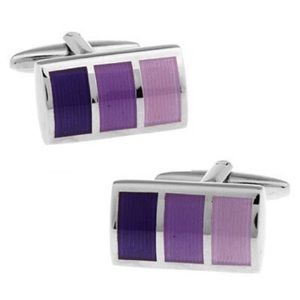 Multi Tone Purple Color Blocked Rectangular Cufflinks